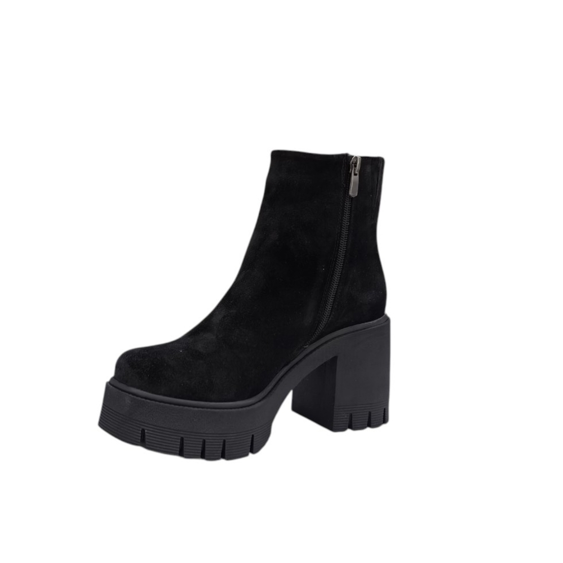Women's elegant ankle boots / genuine leather / 720-29 / black