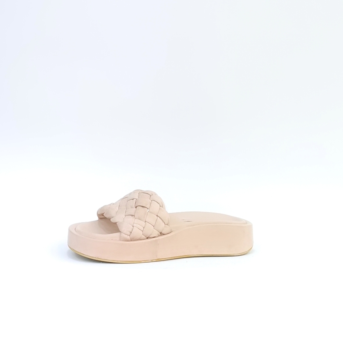 Women's slippers / anatomical / natural  leather / powder /7544