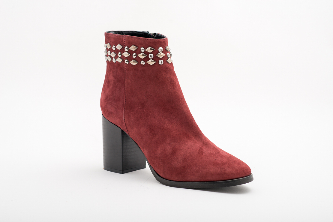 Ladies' elegant boots / genuine leather /5805/burgundy
