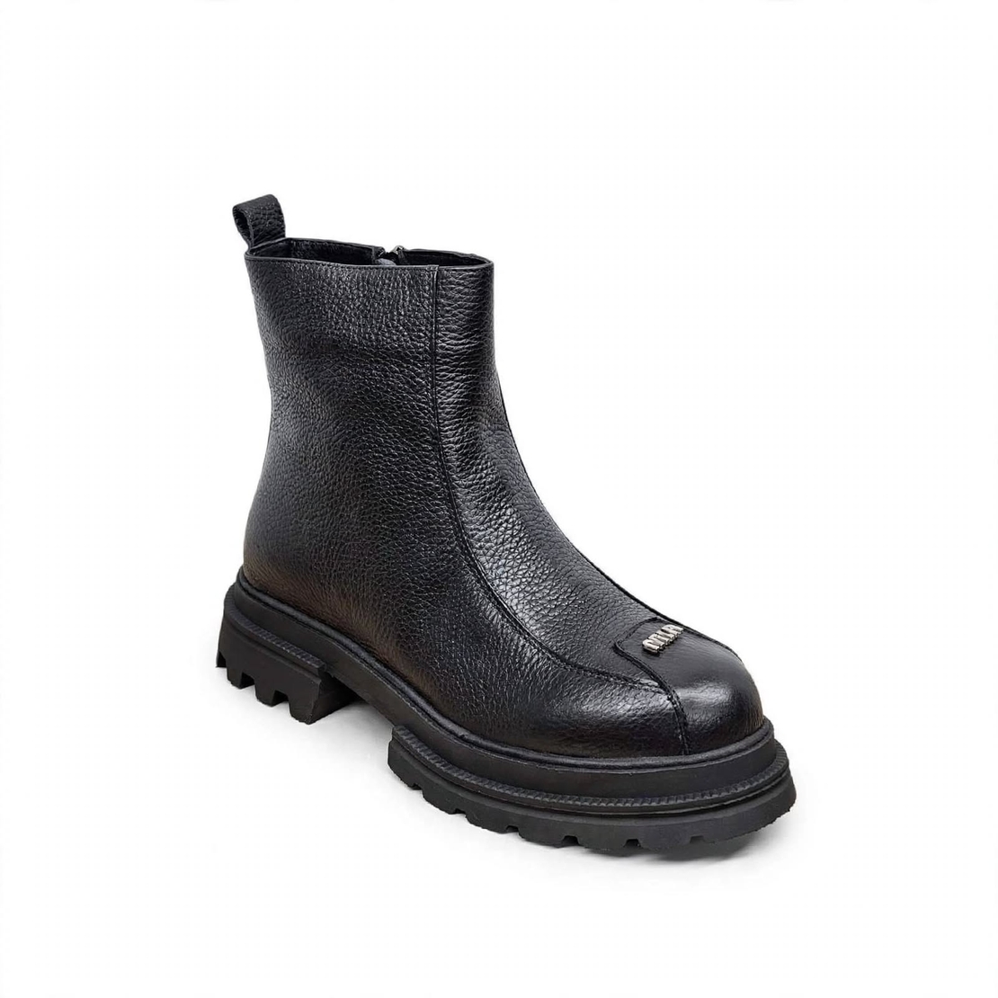 Women's boots with lamb's wool/genuine leather/79-28/black/