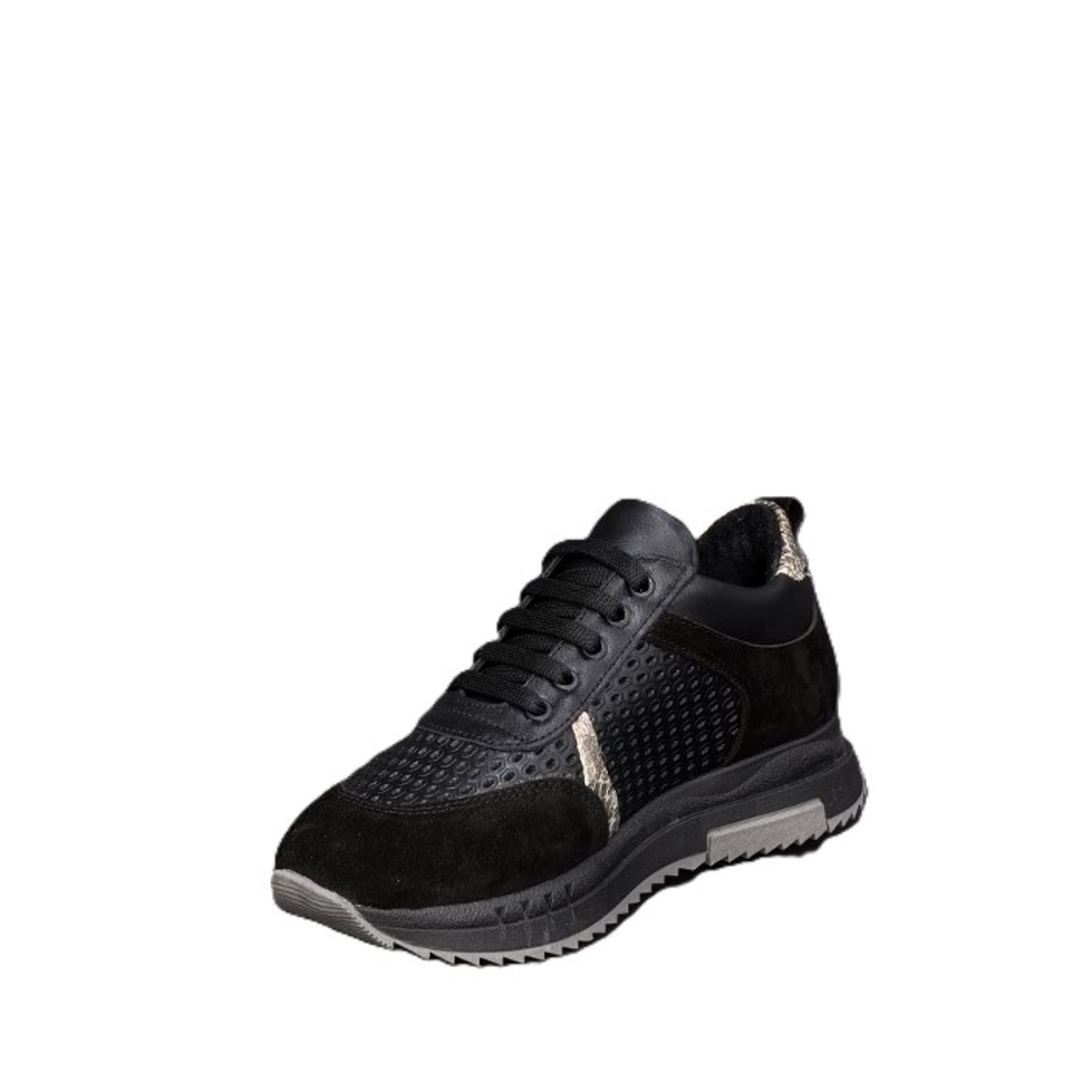 Дамски сникърс / кец / естествена кожа /723-35/черно