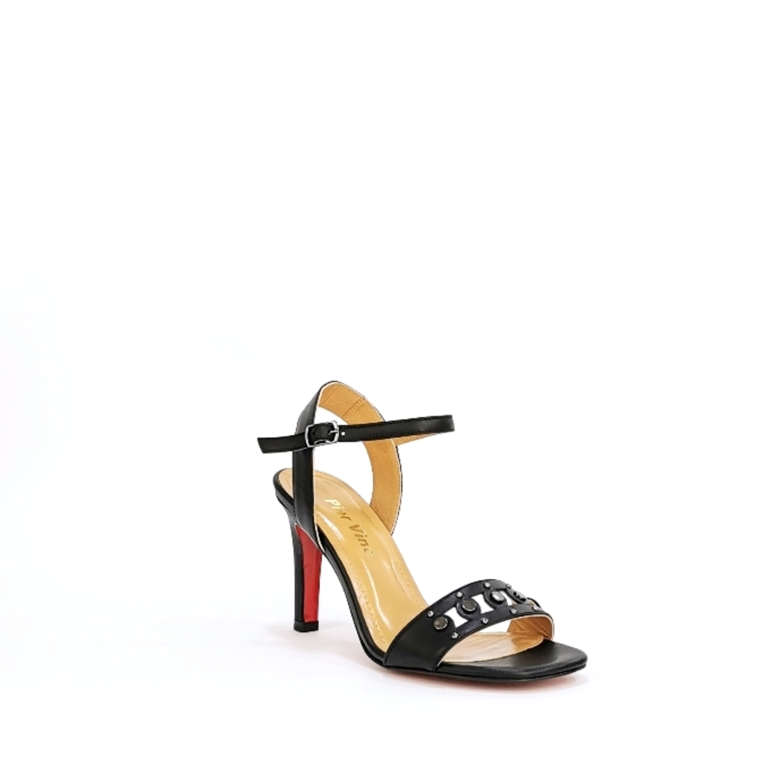 Women's elegant sandals/natural leather / black/71233