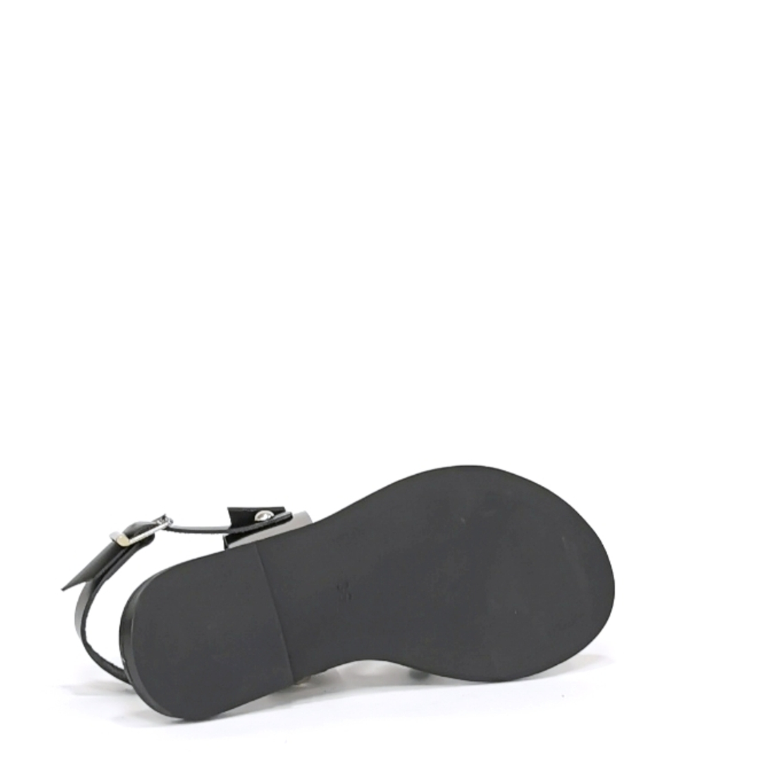 Women's sandal / natural  leather / black + nickel /7260