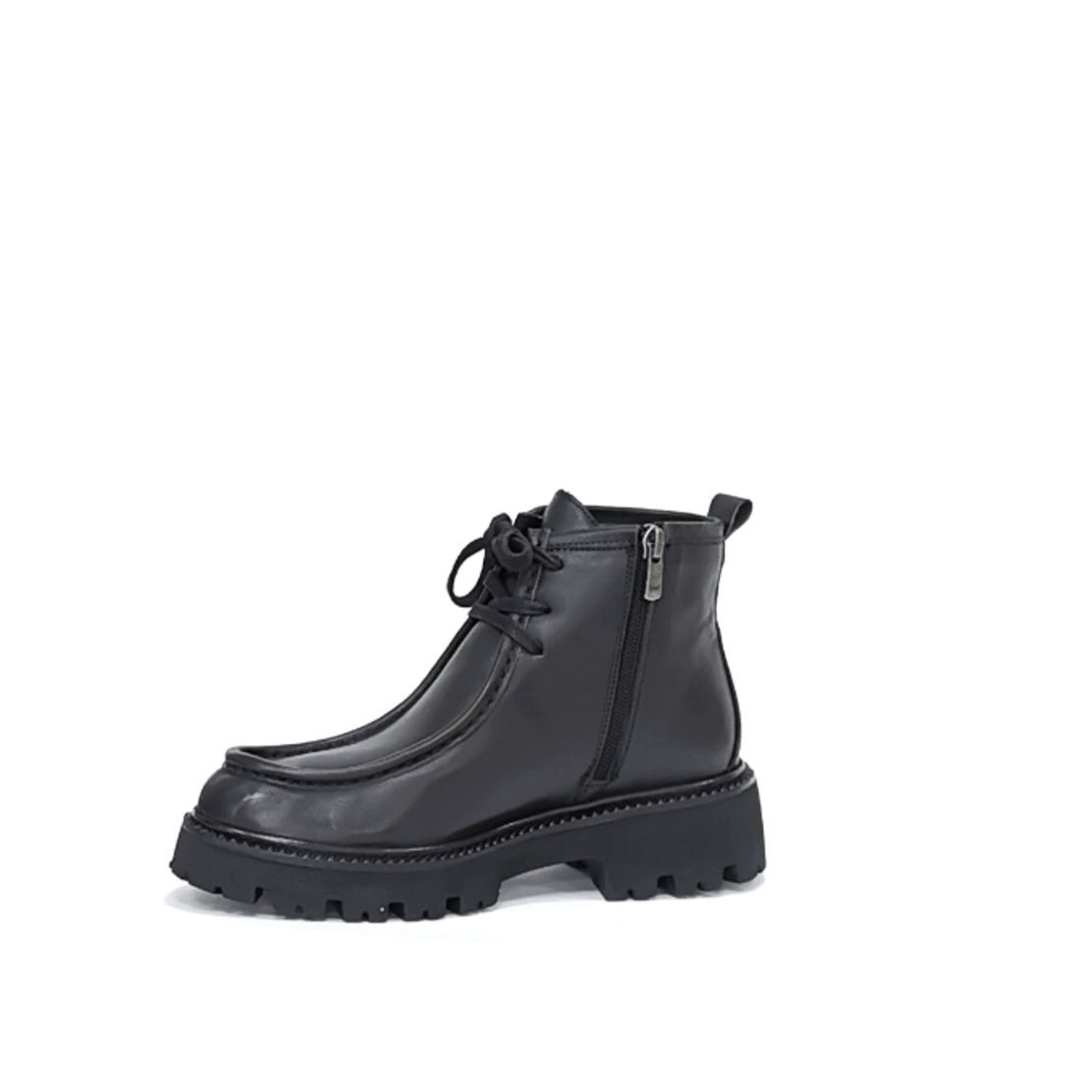 Women's casual boots made of natural leather in black/7333