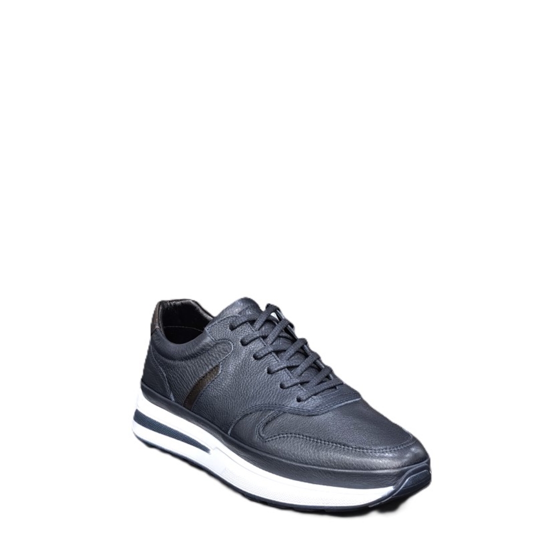 Мъжки сникърс / кец / естествена кожа / 7241 / синьо/анатомична стелка