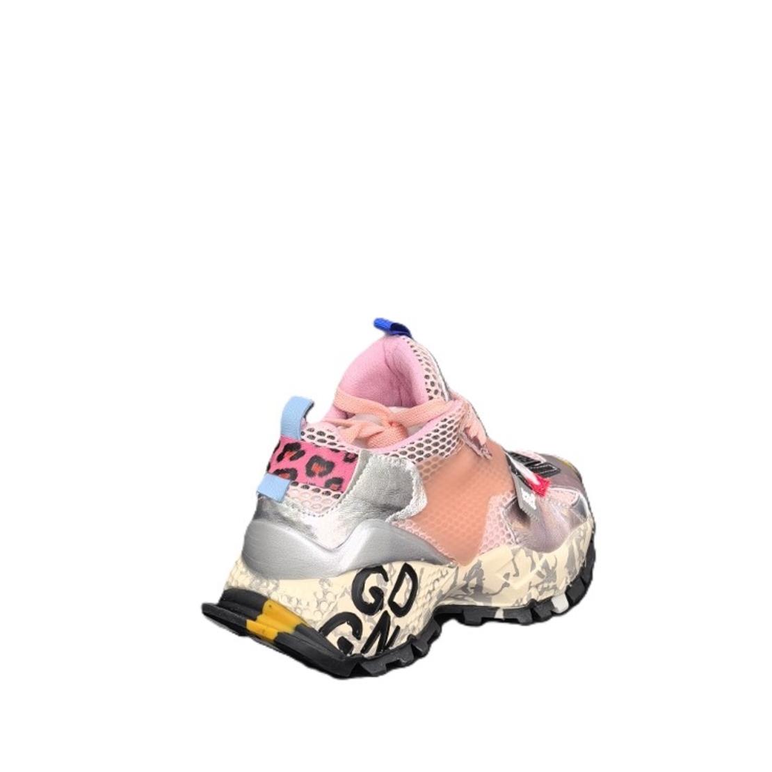 Дамски сникърс /естествена кожа /736-21/розово+сребро