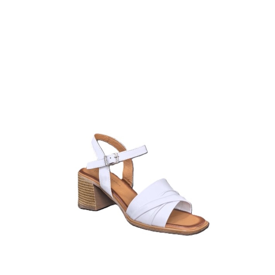 Women's elegant sandals / genuine leather / white /7837-1