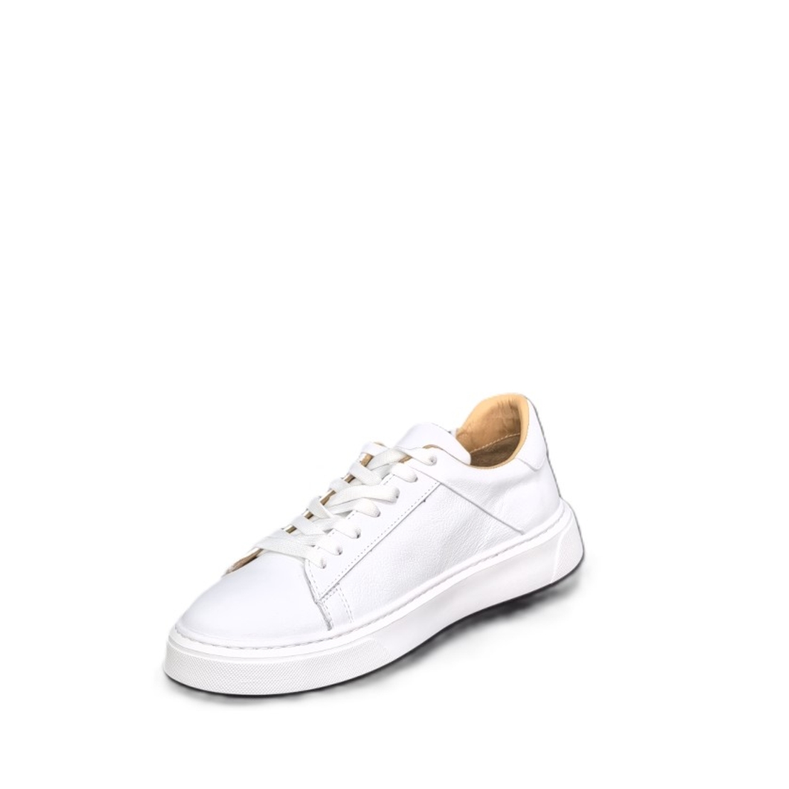 Мъжки сникърс / кец / естествена кожа / 705-5 / бяло / анатомична стелка