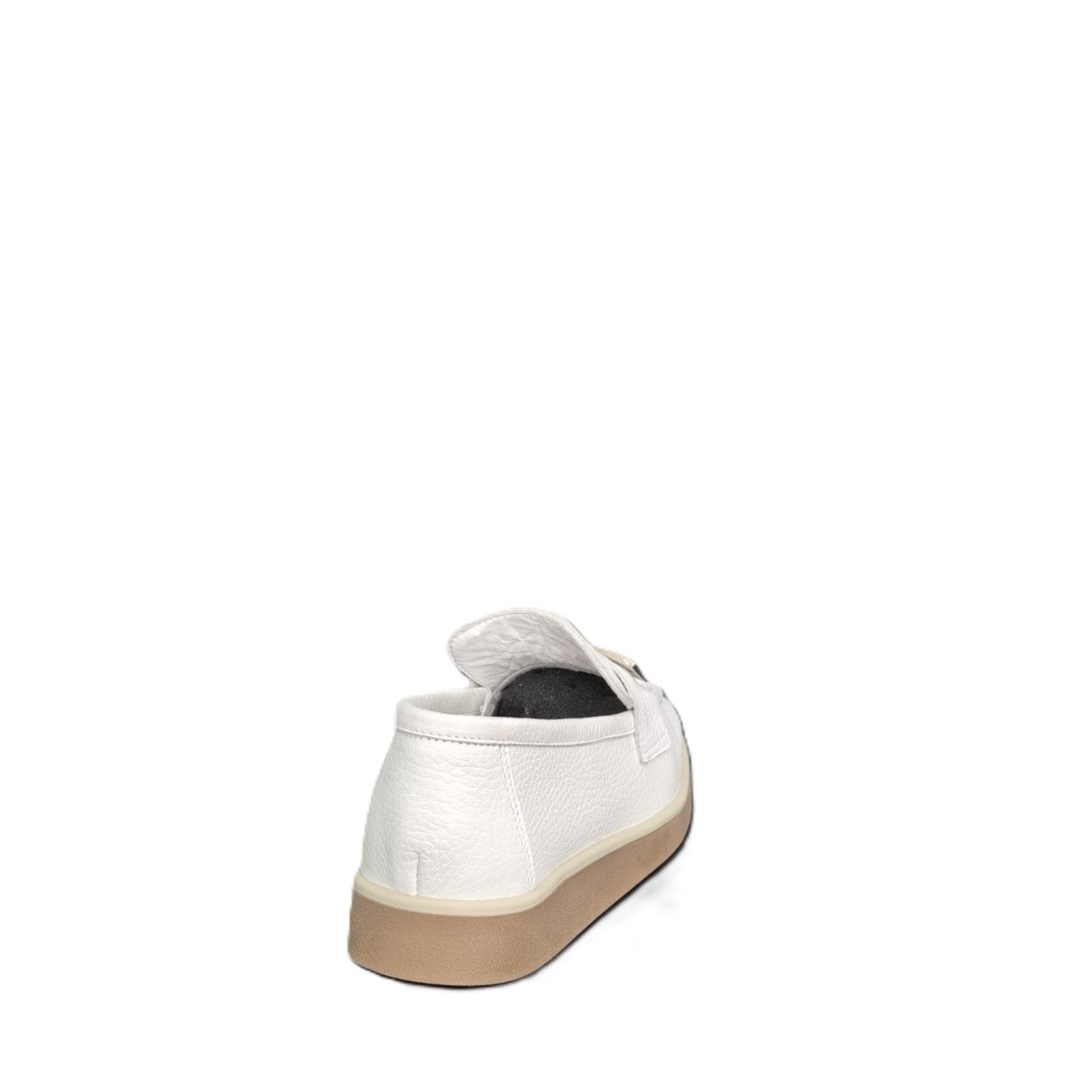 Дамски лоуфъри/ мокасини / естествена кожа /790-09/бяло/ анатомична стелка