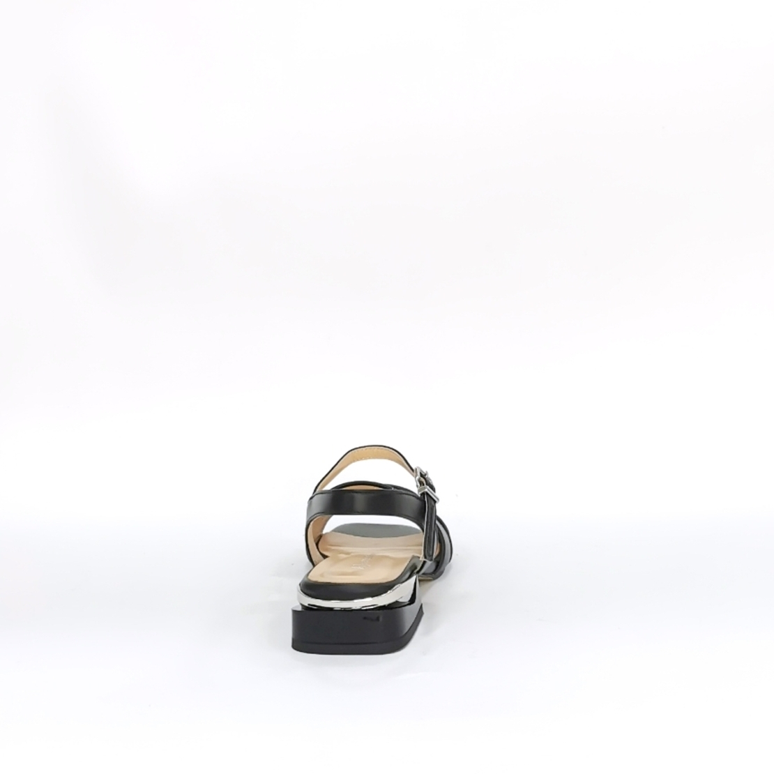 Women's elegant sandals / natural leather / black / 74257