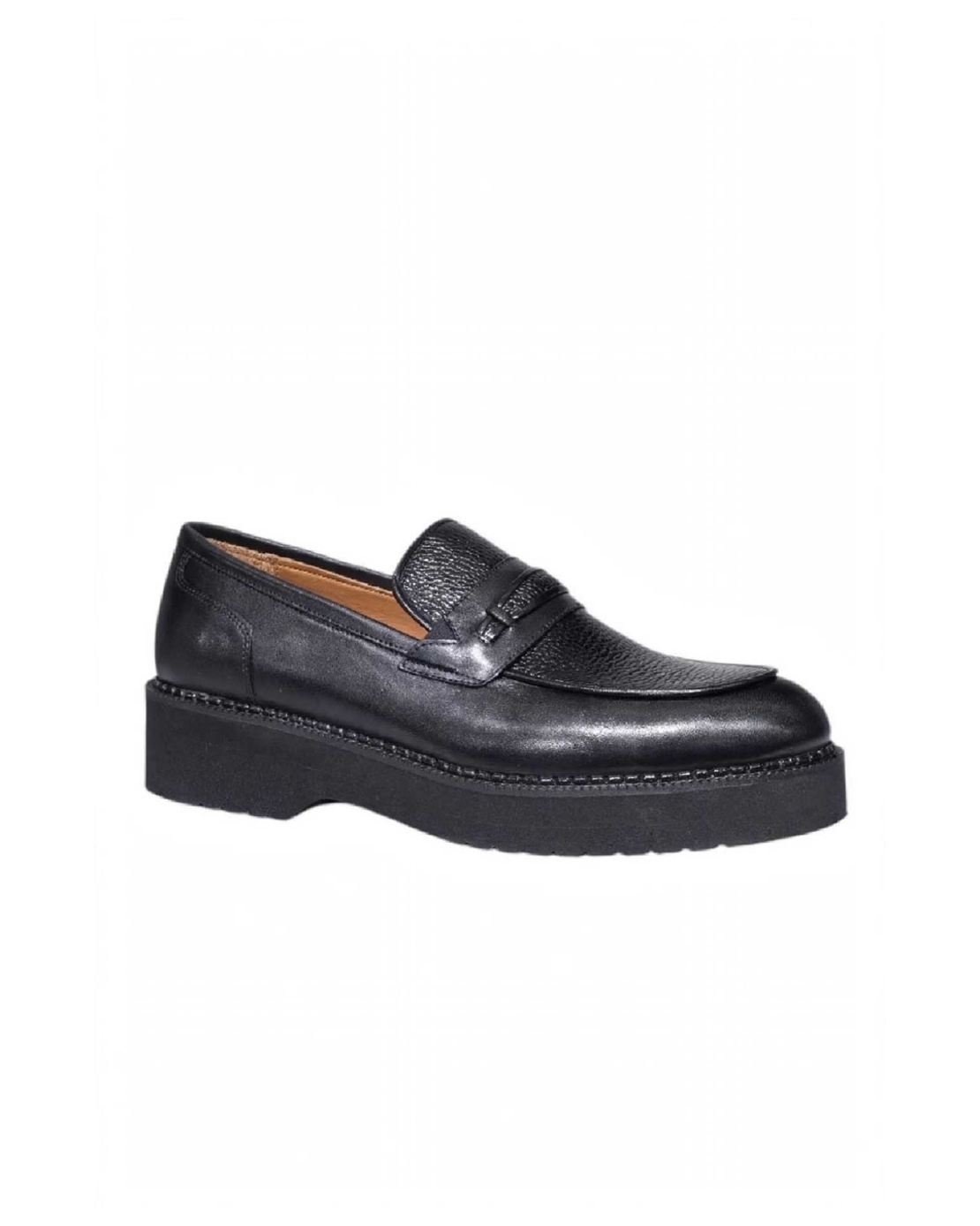 Men's elegant shoes/loafers / genuine leather / 766 / black