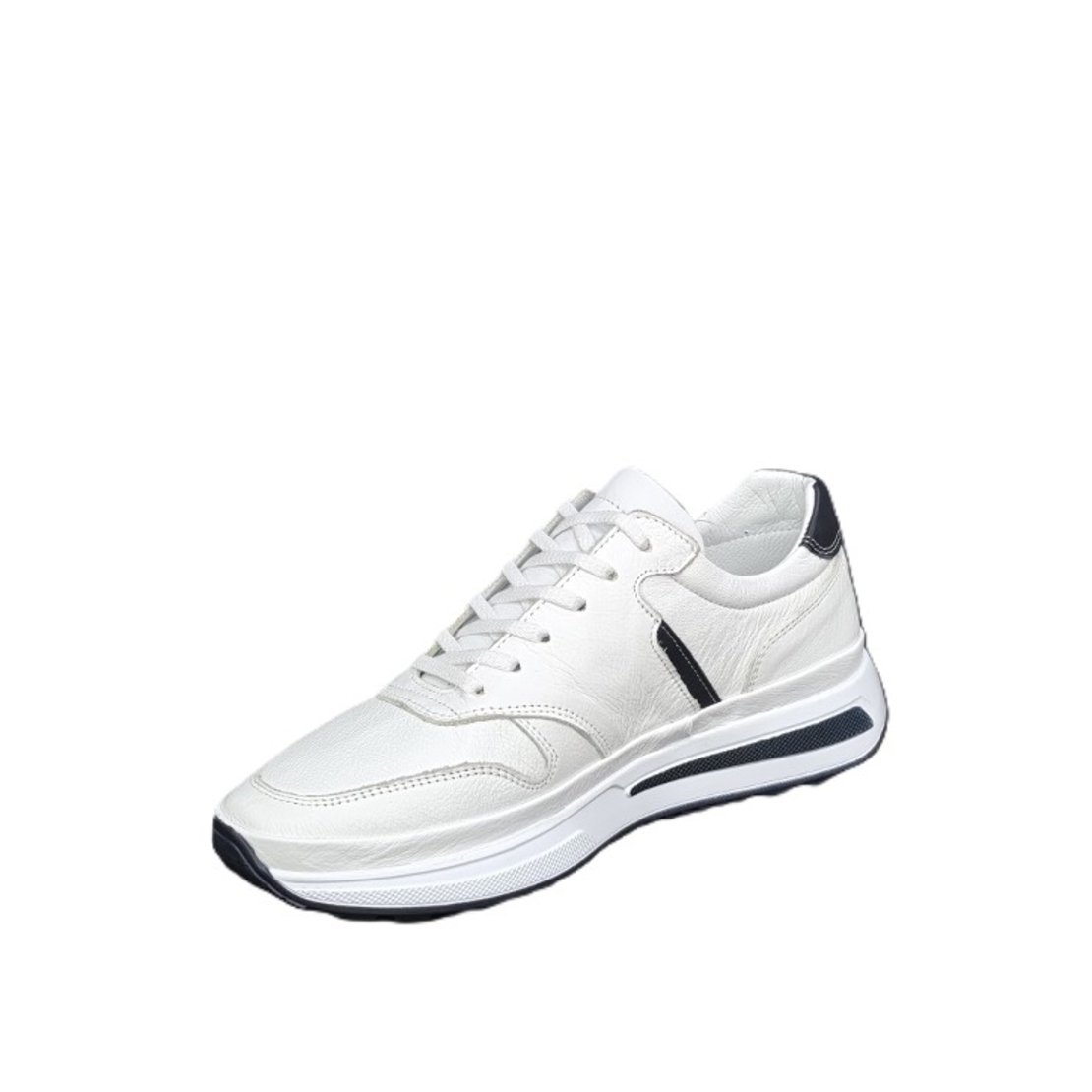 Мъжки сникърс / кец / естествена кожа / 7241 / бяло/ анатомична стелка