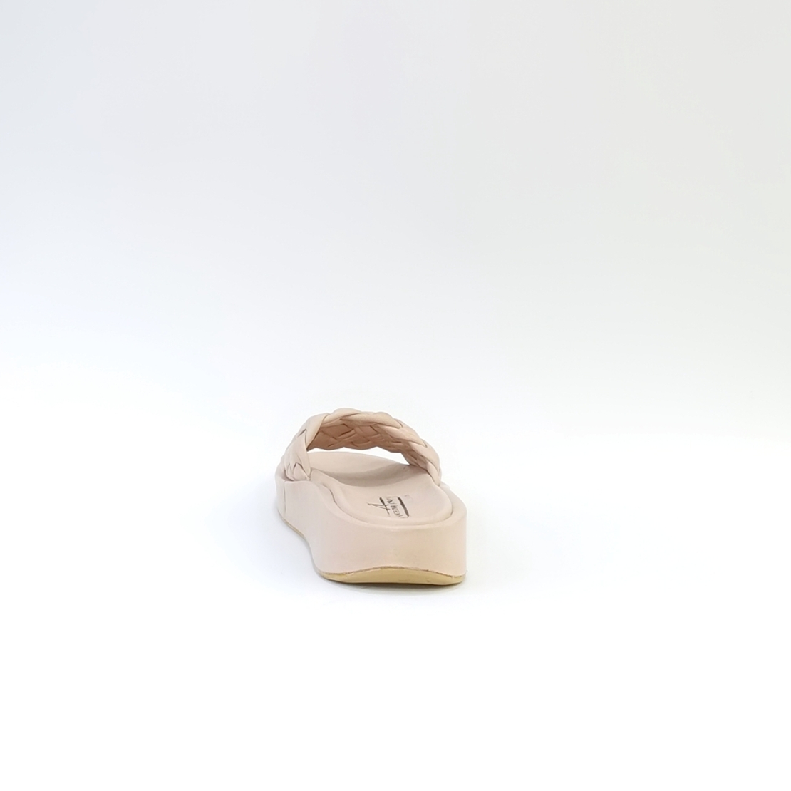 Women's slippers / anatomical / natural  leather / powder /7544