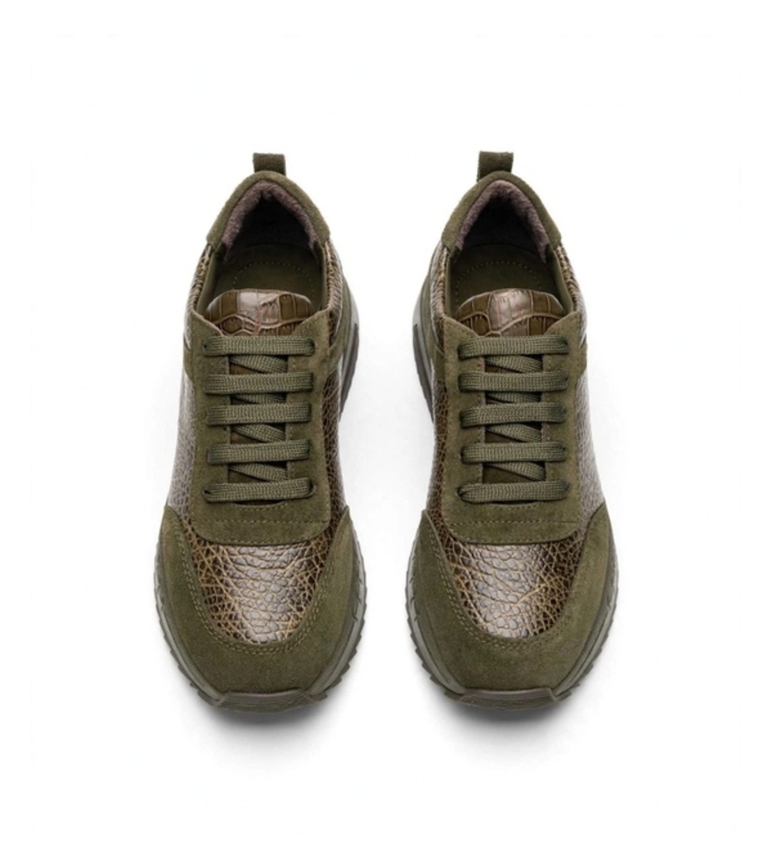 Women's sneakers / genuine leather / 724-41 / green / anatomic insole
