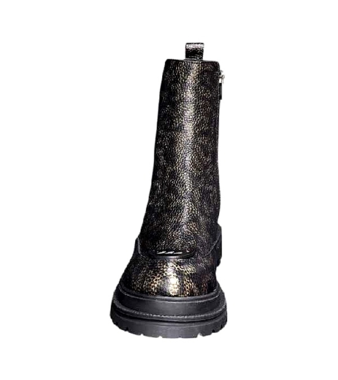 Women's Chelsea boot / genuine leather / 79-08 / black & gold with print