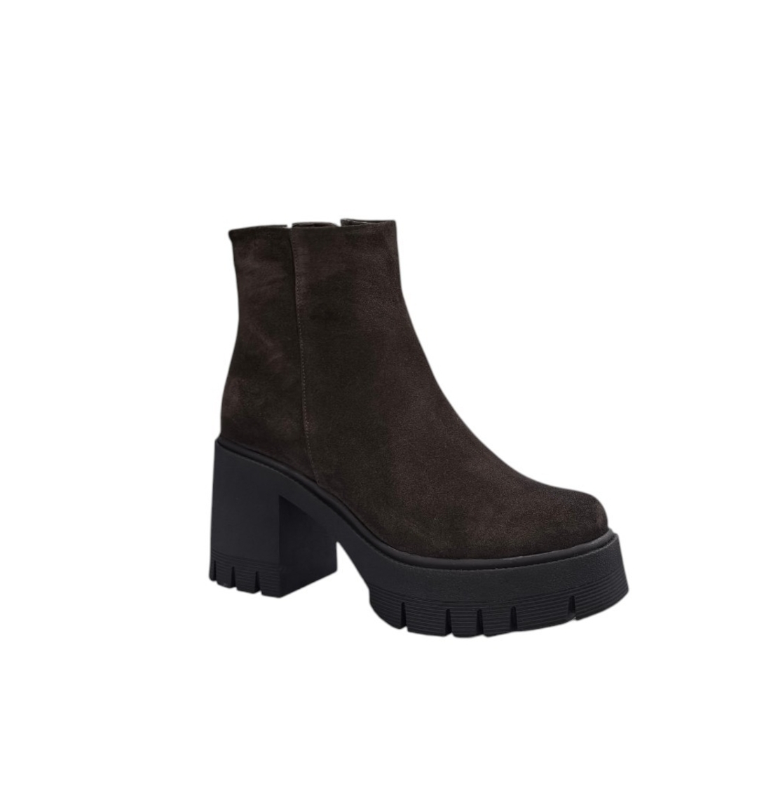 Women's elegant ankle boots / Genuine leather / 720-29 / Brown