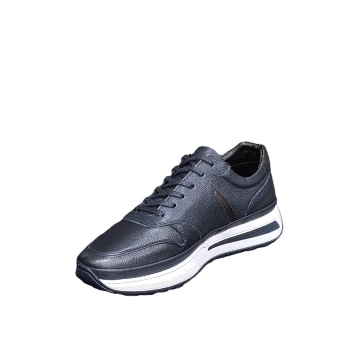 Мъжки сникърс / кец / естествена кожа / 7241 / синьо/анатомична стелка