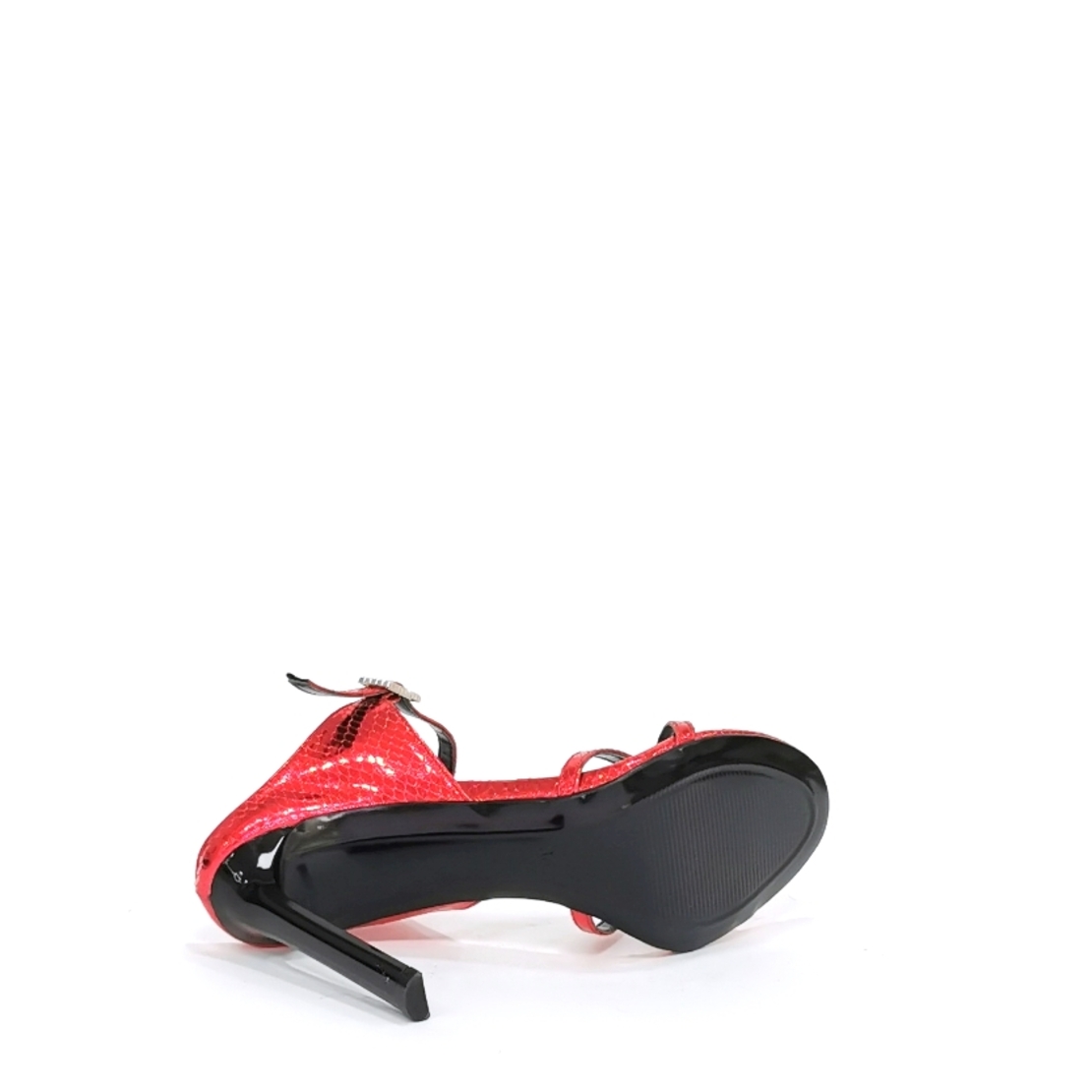 Women's elegant sandals / natural  leather / red/7250