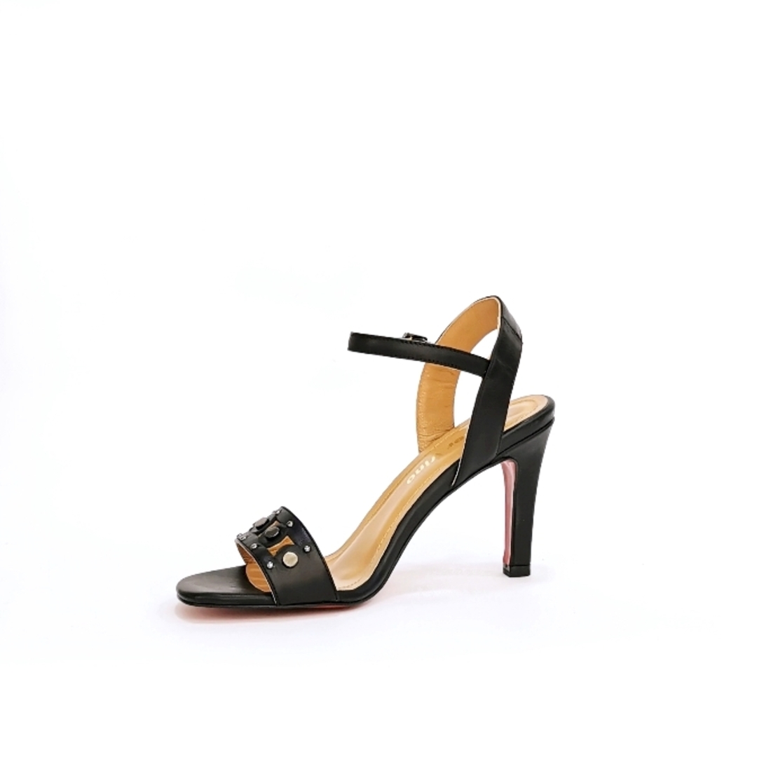 Women's elegant sandals/natural leather / black/71233