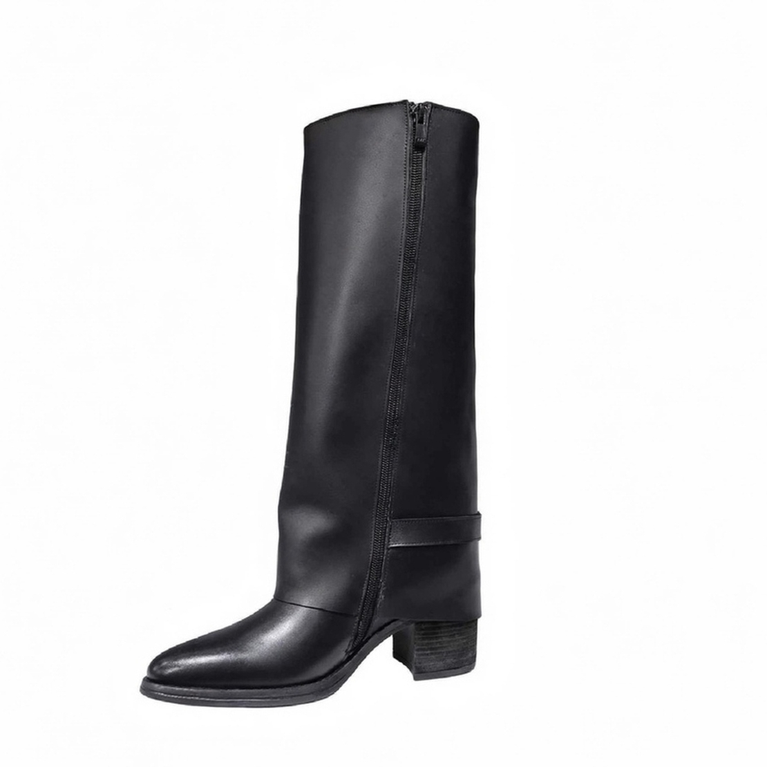 Elegant women's boots / genuine leather / 724-28 / black