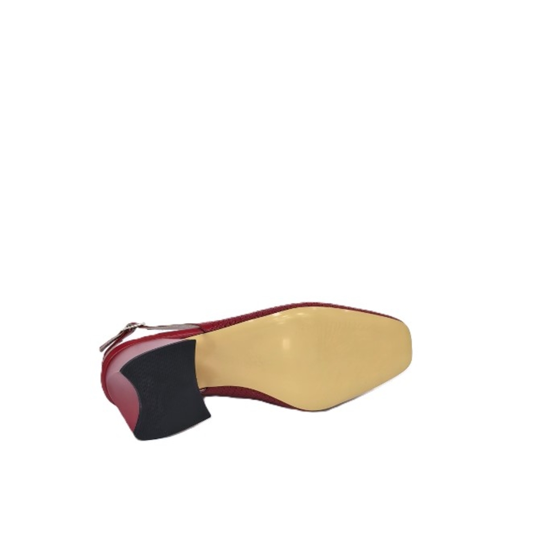 Ladies elegant shoes / natural  leather / red /708-168