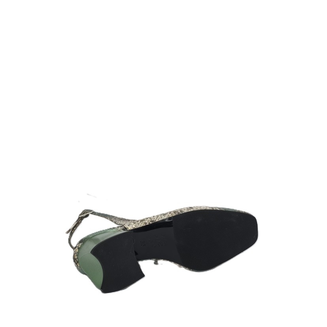 Дамски елегантни обувки / естествена кожа / 7166/ зелено /змия