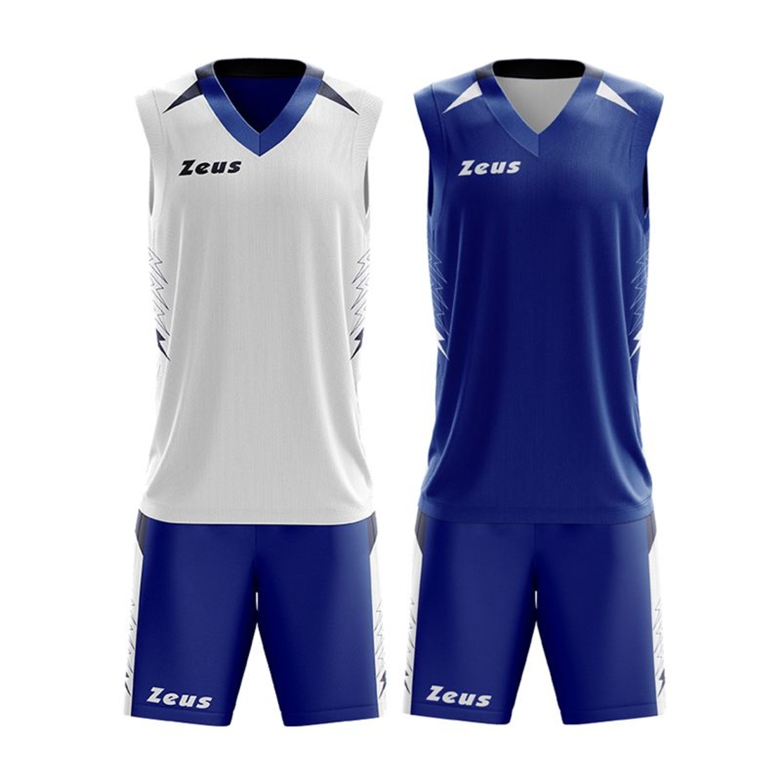 Двулицев  Баскетболен Екип ZEUS Reversible Kit Jam Royal/Bianco