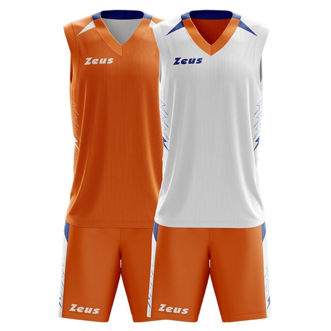 Детски Двулицев Баскетболен Екип ZEUS Reversible Kit Jam Arancio/Bianco