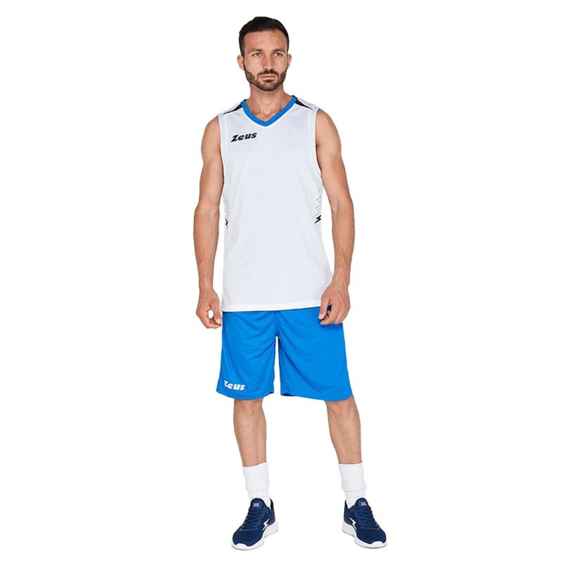 Двулицев  Баскетболен Екип ZEUS Reversible Kit Jam Royal/Bianco