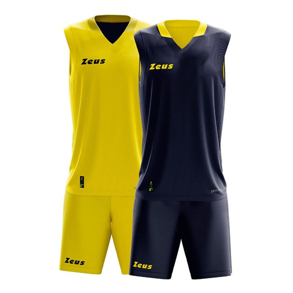 Детски Двулицев Баскетболен Екип ZEUS Kit Doblo Giallo/Blu