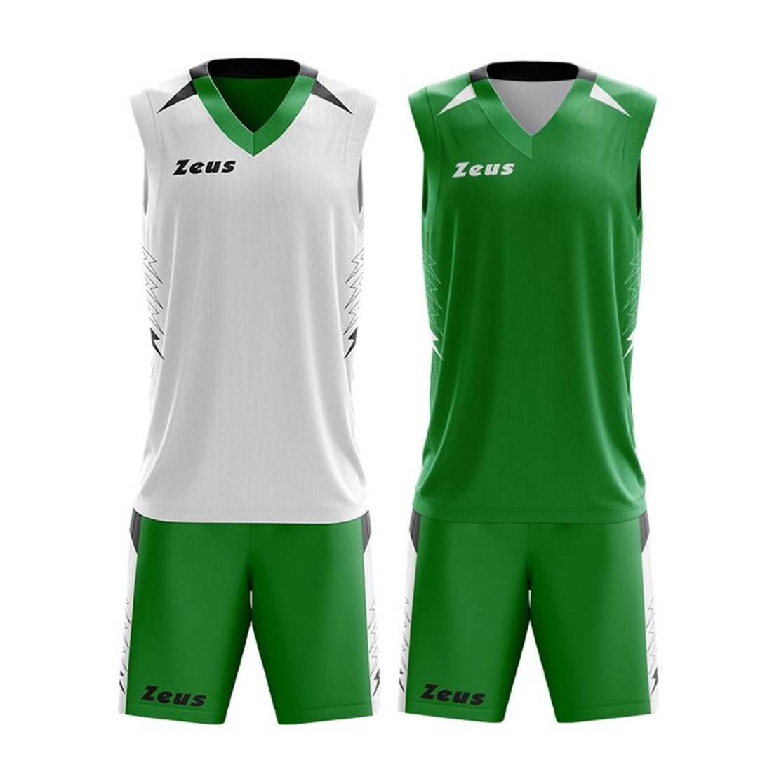 Двулицев Баскетболен Екип ZEUS Reversible Kit Jam Verde/Bianco