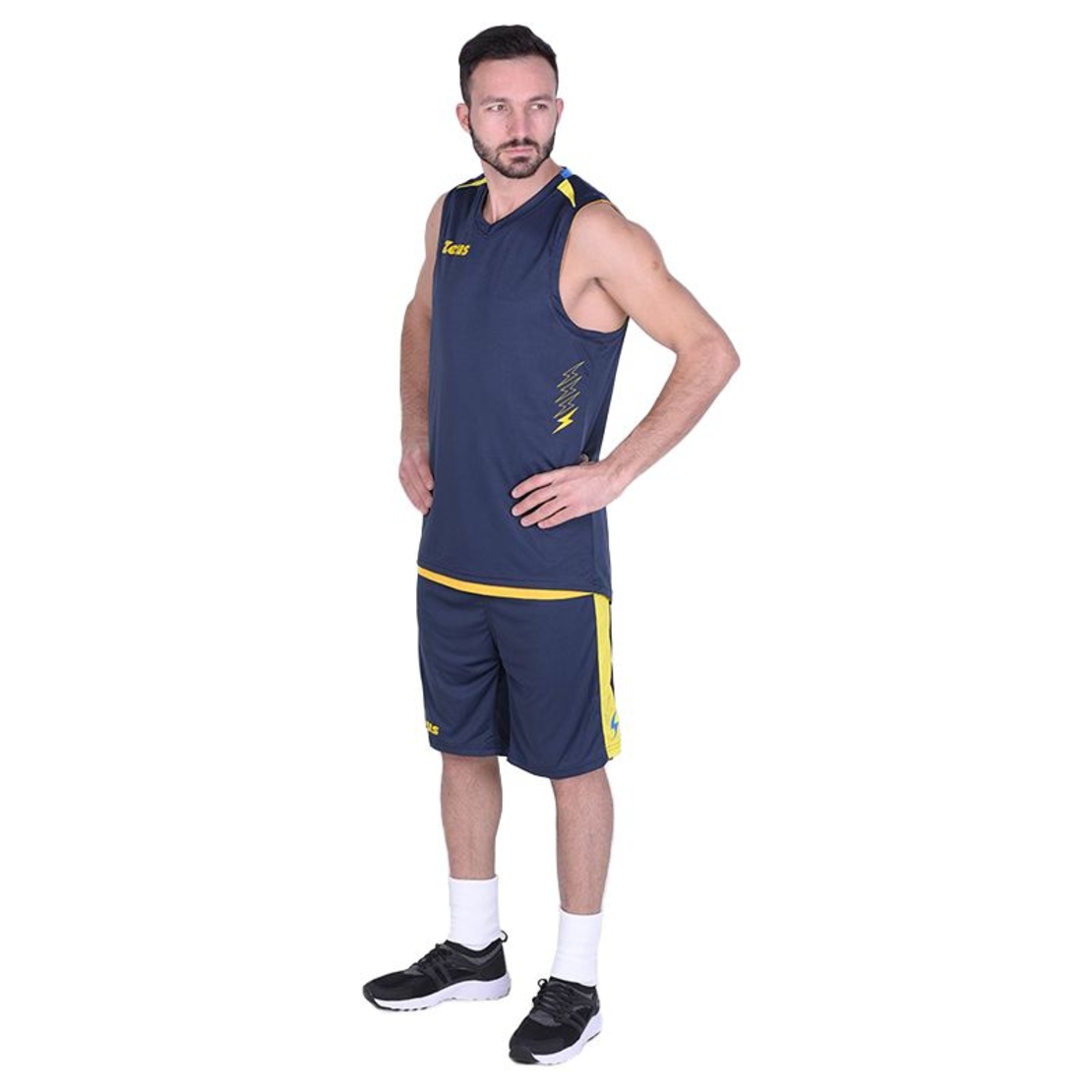Двулицев Баскетболен Екип ZEUS Reversible Kit Jam Blu/Giallo