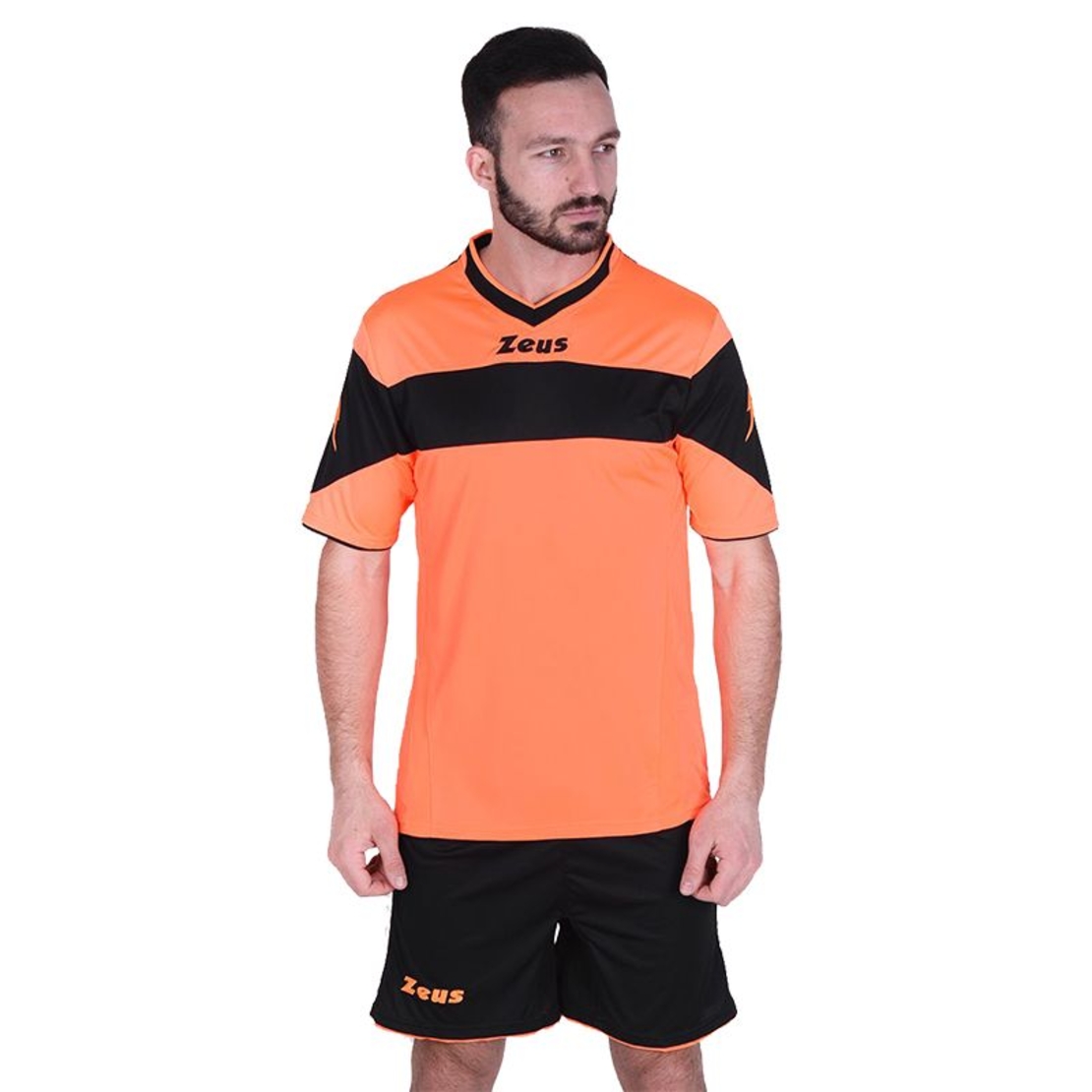 Футболен Екип ZEUS Kit Apollo Arancio Fluo/Nero
