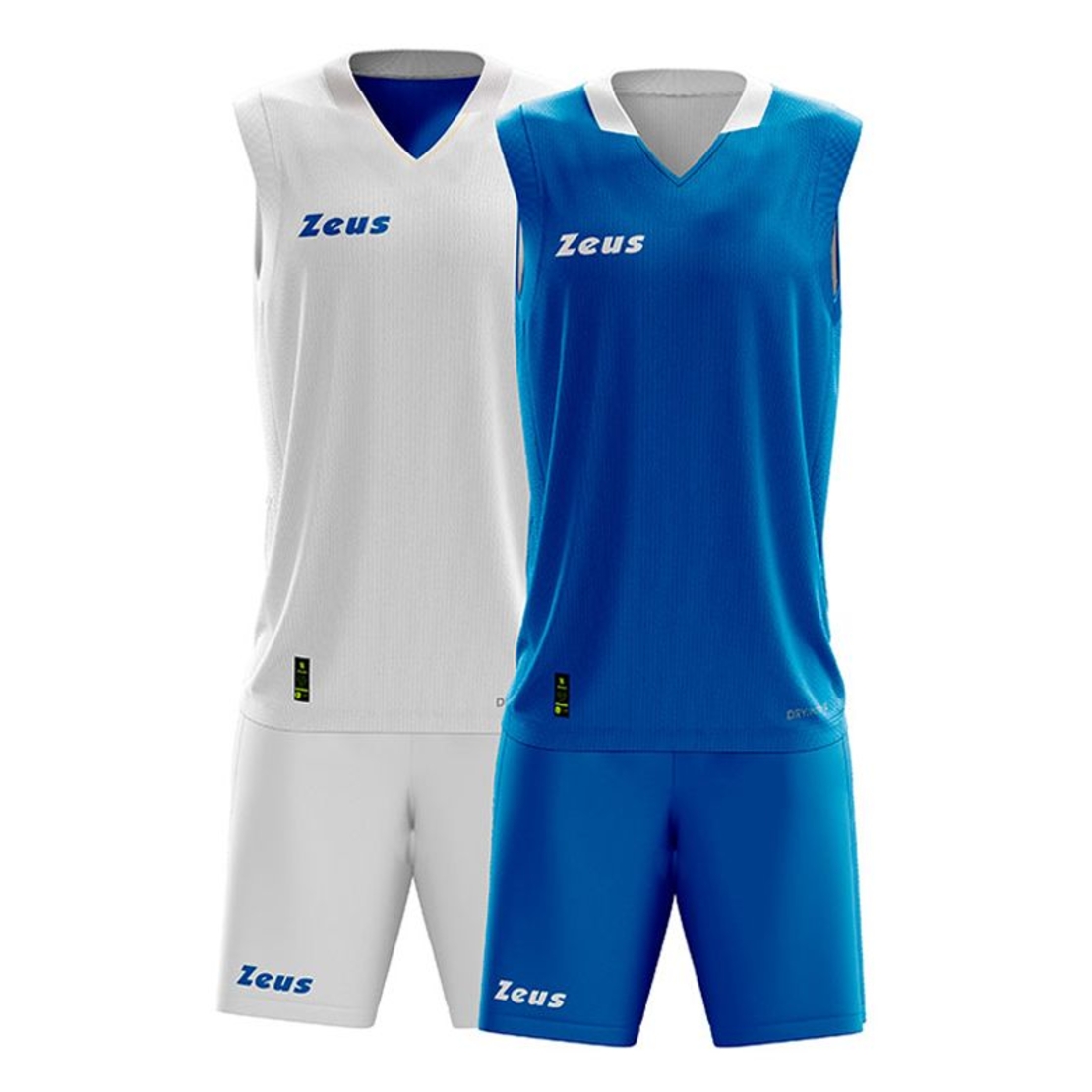 Детски Двулицев Баскетболен Екип ZEUS Kit Doblo Bianco/Royal