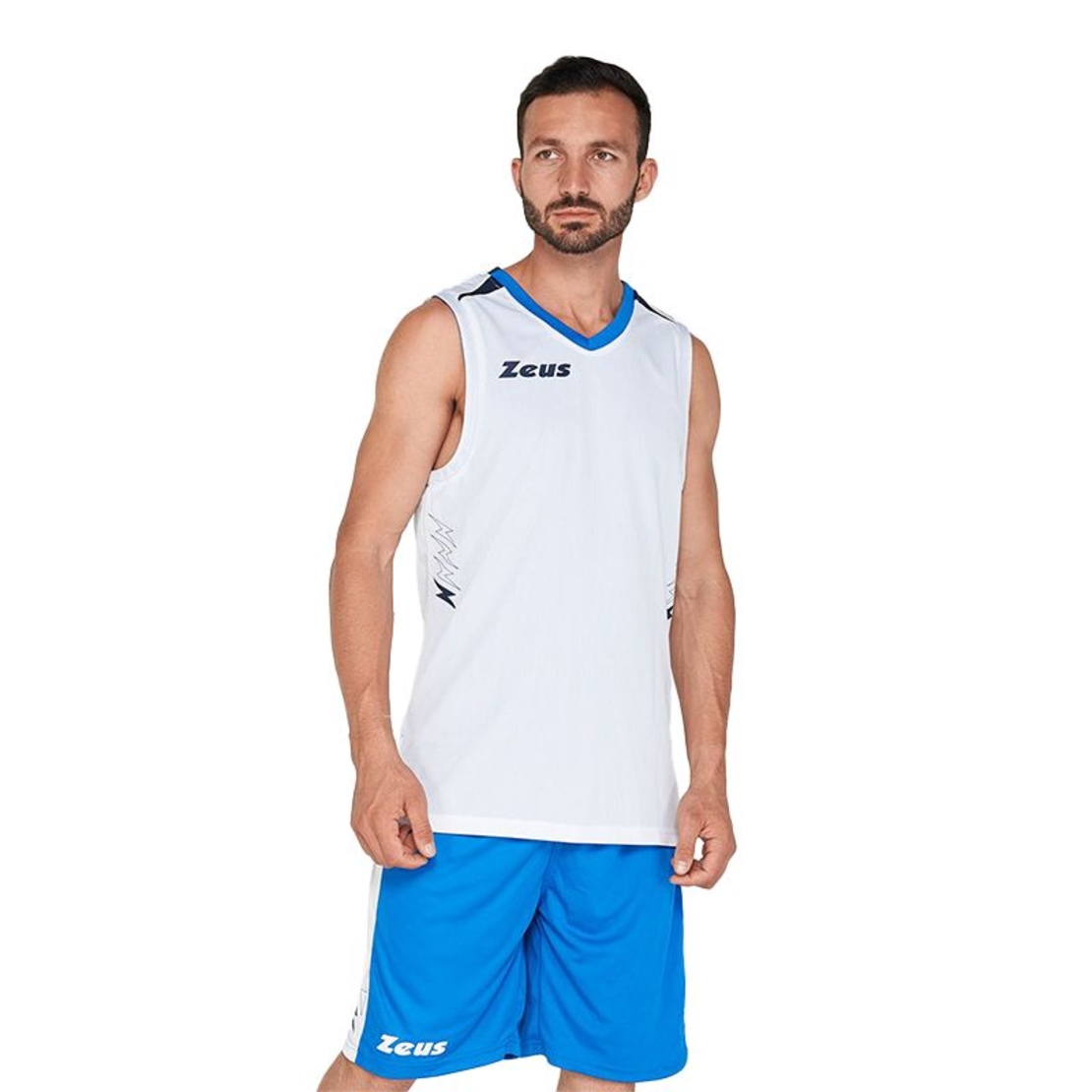 Двулицев  Баскетболен Екип ZEUS Reversible Kit Jam Royal/Bianco