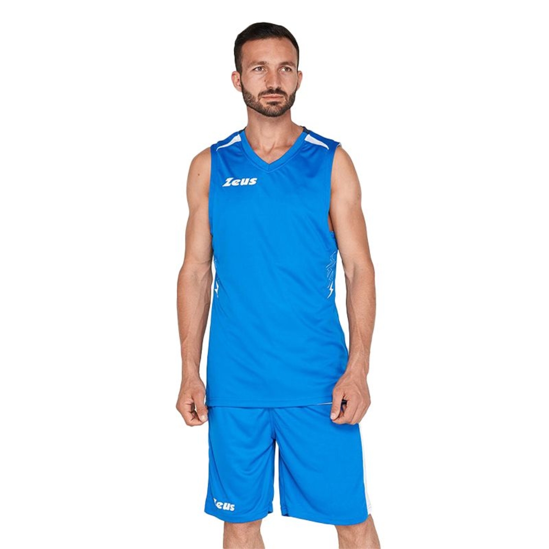 Двулицев  Баскетболен Екип ZEUS Reversible Kit Jam Royal/Bianco
