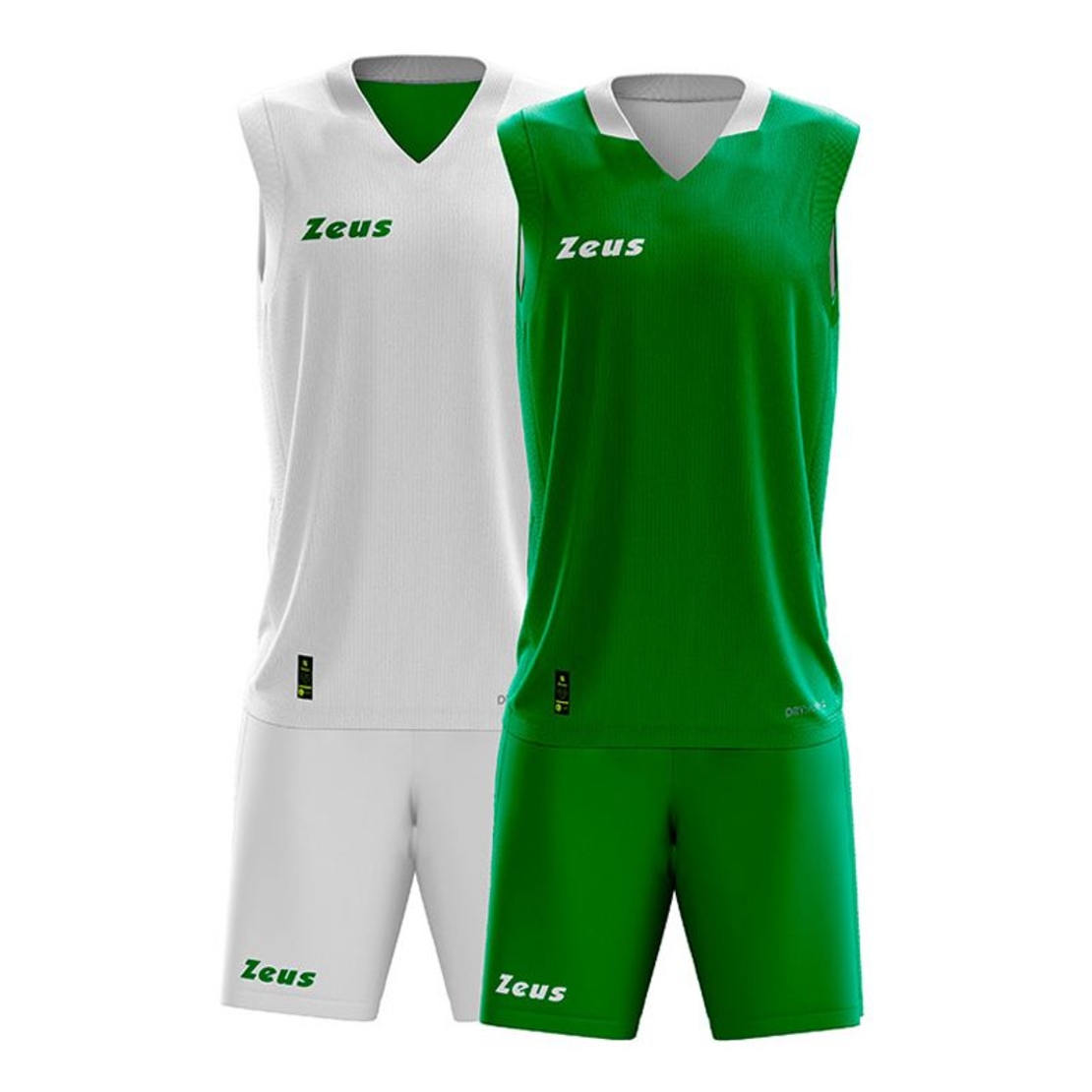 Двулицев Баскетболен Екип ZEUS Kit Doblo Bianco/Verde