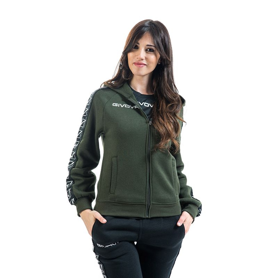 Дамски Суичър GIVOVA Felpa Full Zip Band 0051