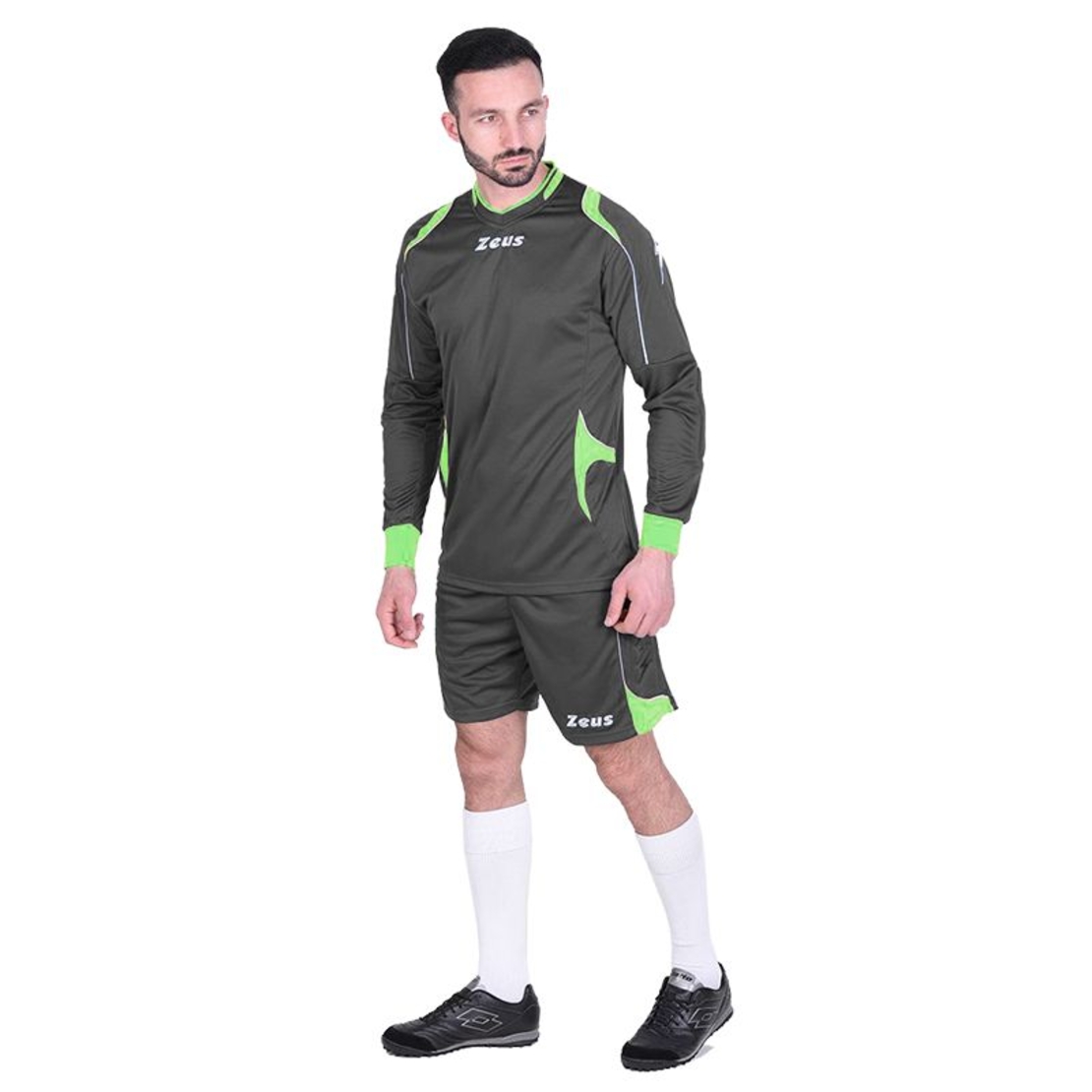 Вратарски Екип ZEUS Kit Gk Paros Grigio scuro/Verde fluo