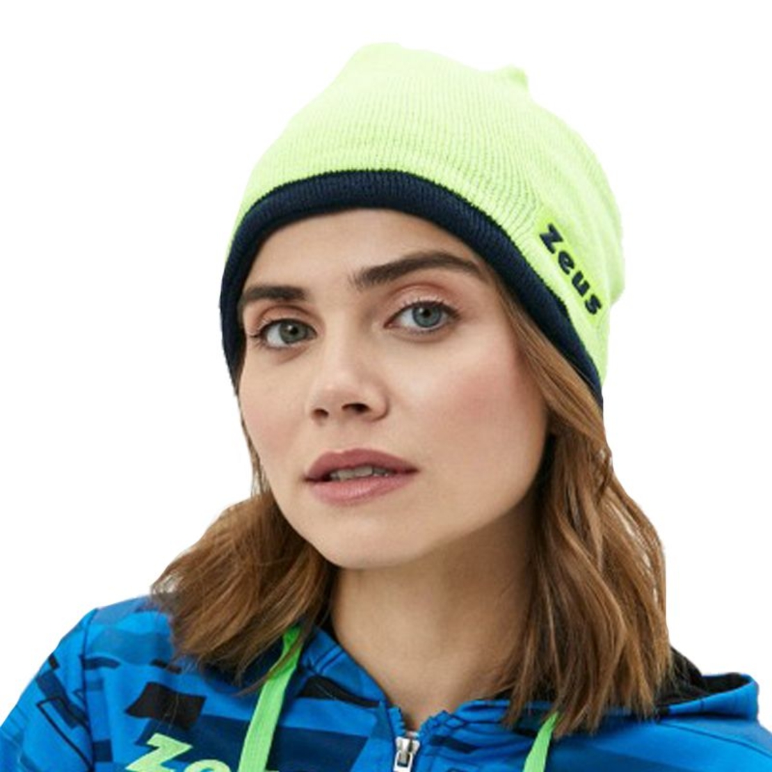 Двулицева Зимна Шапка ZEUS Reversible Zuccotto Bikolor Blu/Giallo fluo