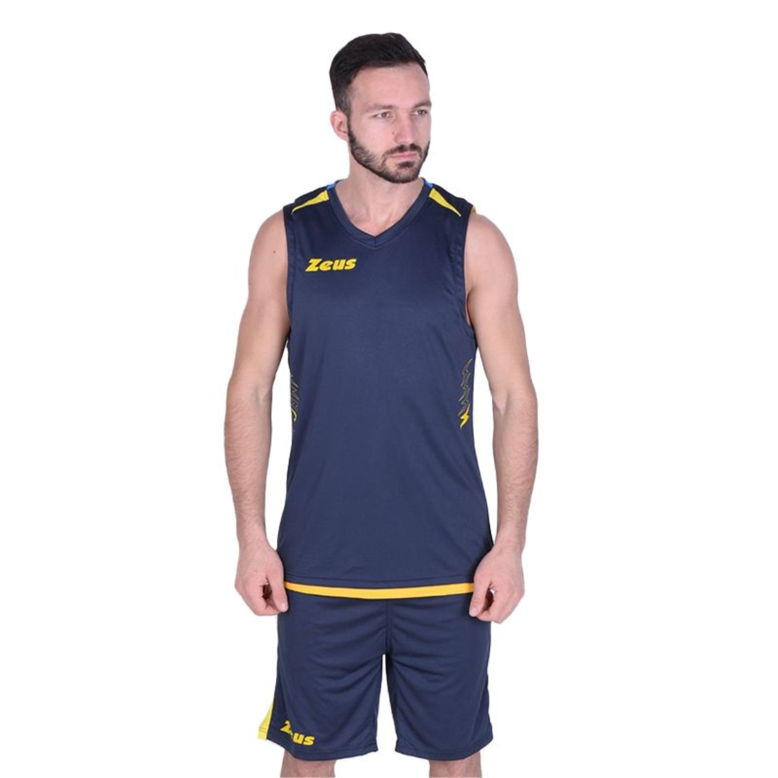 Двулицев Баскетболен Екип ZEUS Reversible Kit Jam Blu/Giallo
