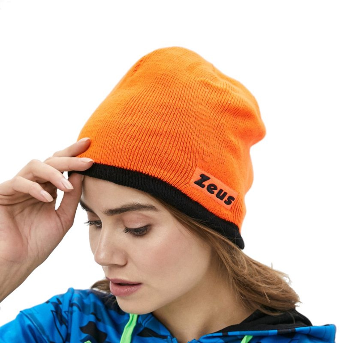 Двулицева Зимна Шапка ZEUS Reversible Zuccotto Bikolor Nero/Arancio Fluo