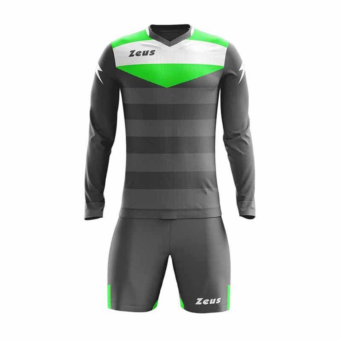 Вратарски Екип ZEUS Kit GK Argo/Slim Fit Grigio Scuro/Verde fluo