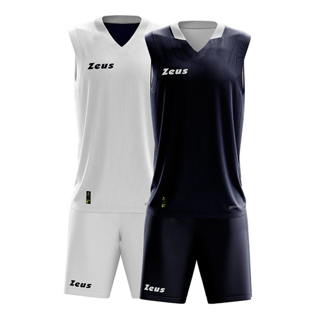 Детски Двулицев Баскетболен Екип ZEUS Kit Doblo Bianco/Blu