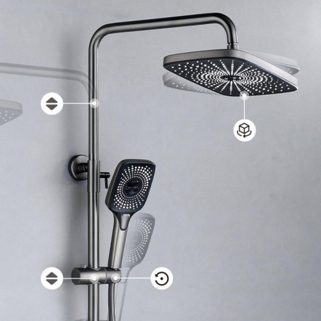 Луксозна мулти душ система с елегантен смесител VISION 003- Инокс,Графит или Черен, ROBOT SHOWER SET