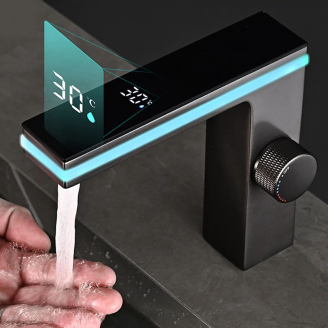 Дизайнерски смесителна батерия с LED диспелей, за кухня и баня