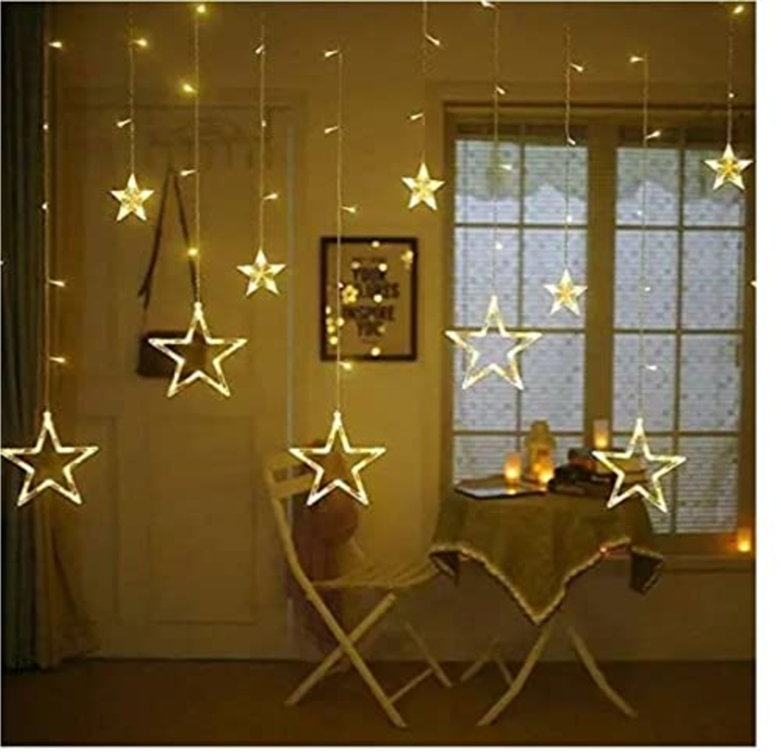 Мигащи звезди в топъл бял цвят, LED Коледна украса