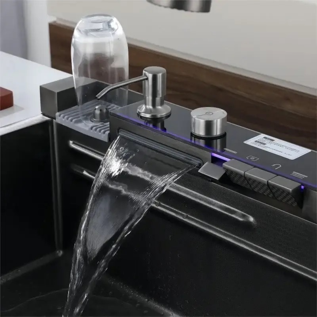 Мултифункционална мивка с Led дисплей - Черно