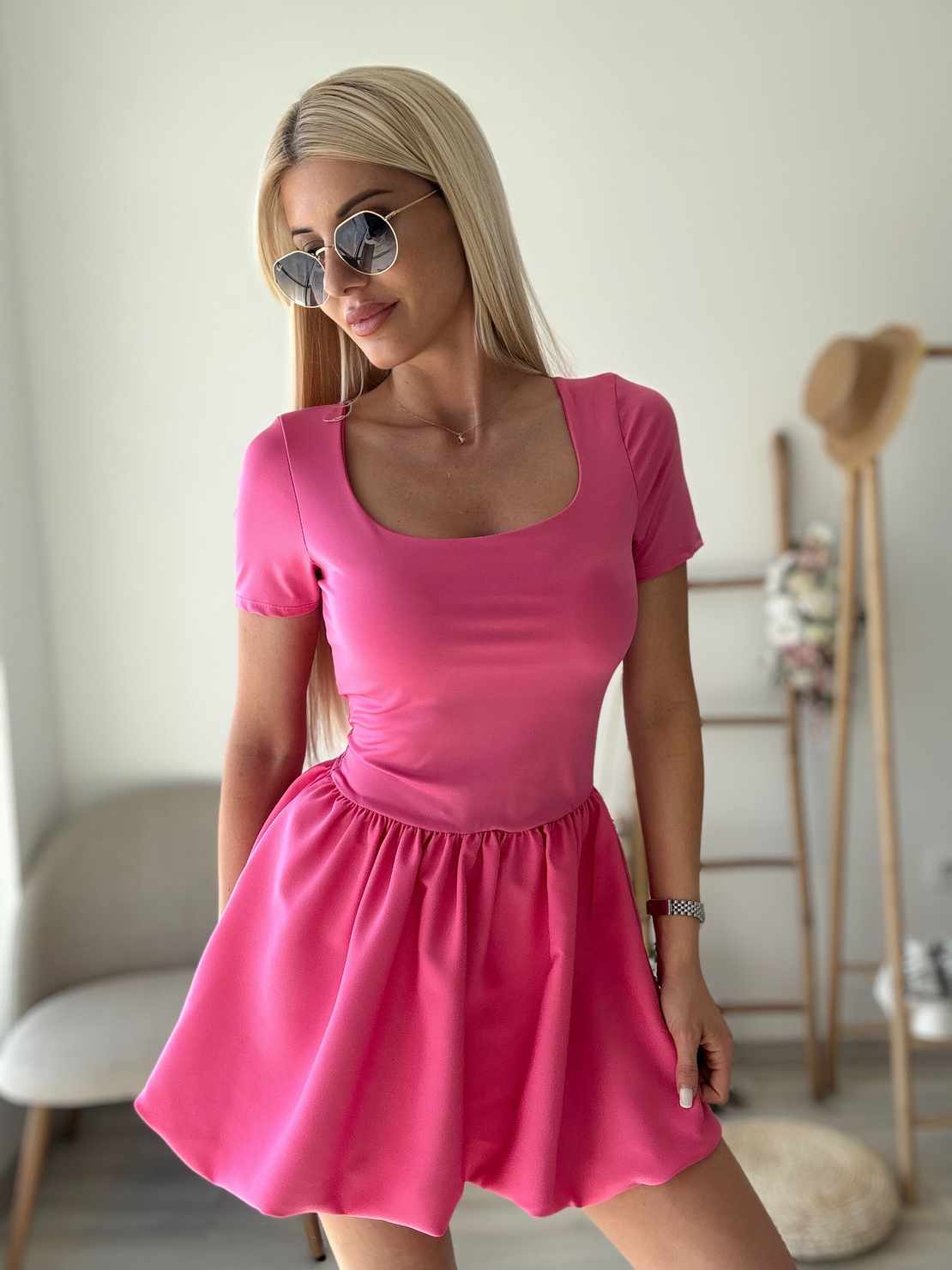 Цикламена рокля балон