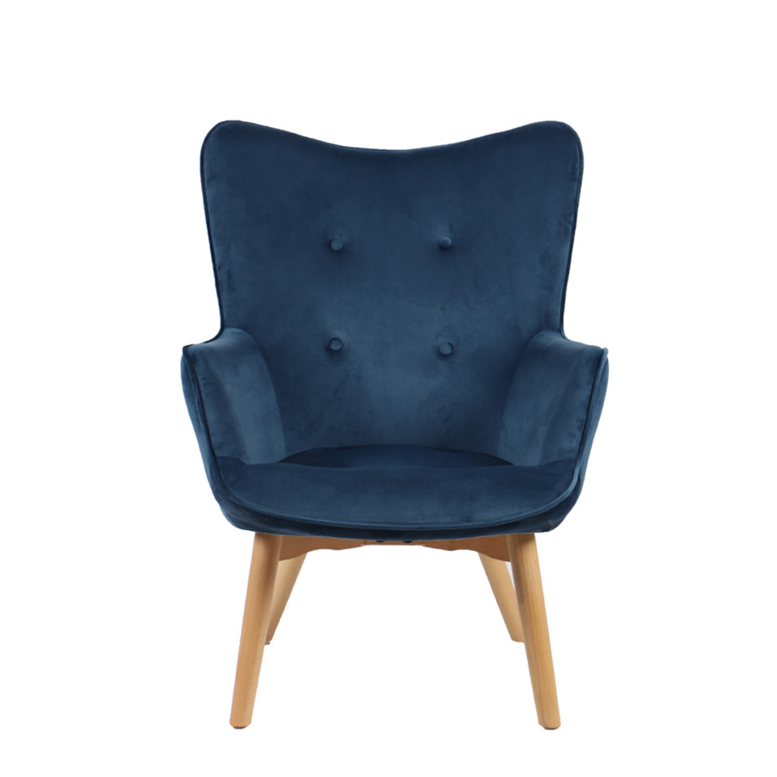 POP UP ARMCHAIR FABRIC BLUE WOOD NATURAL E1 PRC